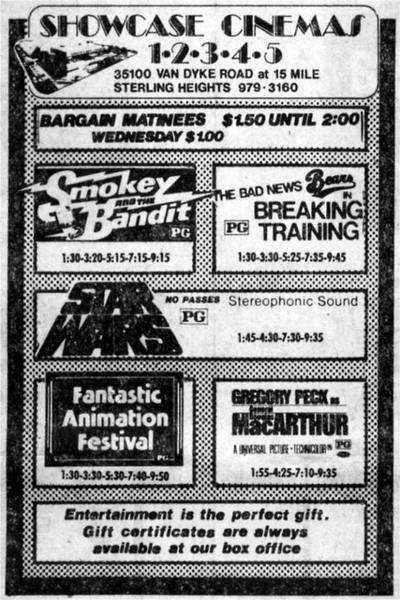 Showcase Cinemas Sterling Heights - Old Ad